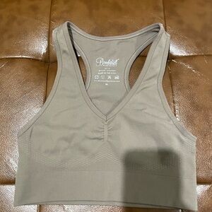 Bombshell Sportswear Racerback Sports Bra - Taupe